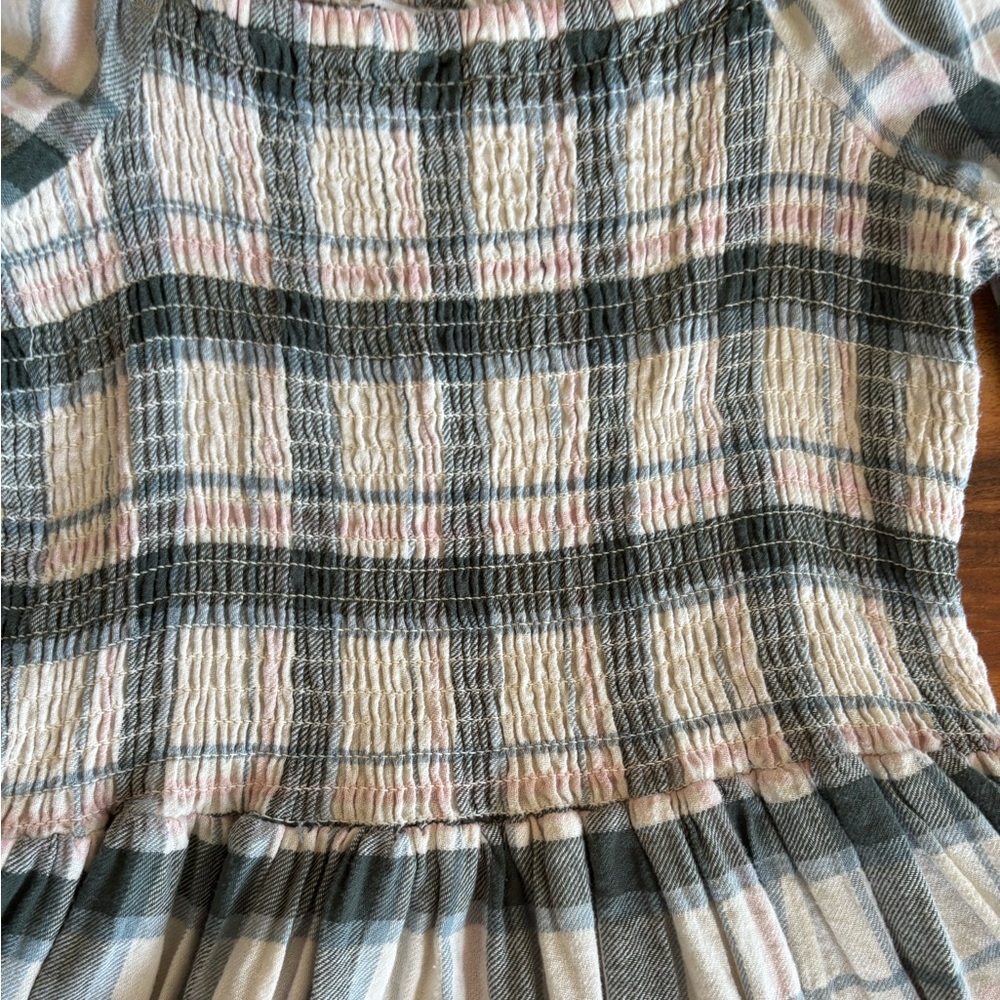 Madewell Women’s Lucie Elbow-Sleeve Smocked Mini Dress in Lebaum Plaid Small S - Picture 8 of 11